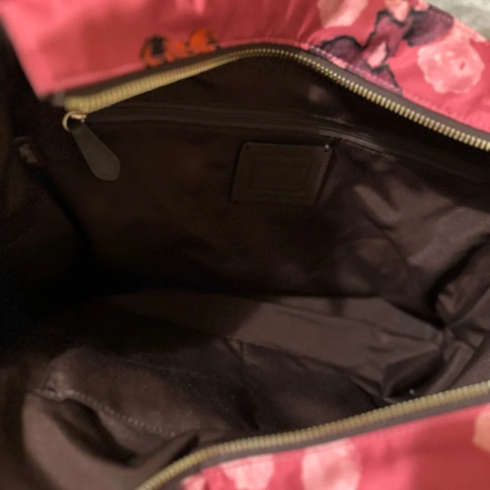 Coach Pink and Brown Floral Tote - Picture 4 of 4